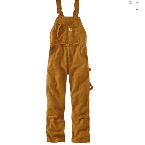 Carhartt Weathered Duck Wildwood Unlined Bib Overalls - Women's, size large - Picture 3 of 12